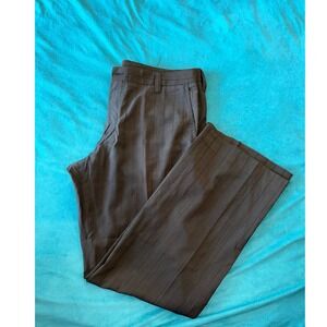 Hugo Boss Pinstripe‎ Dress Pants Brown Business Casual Career 34R